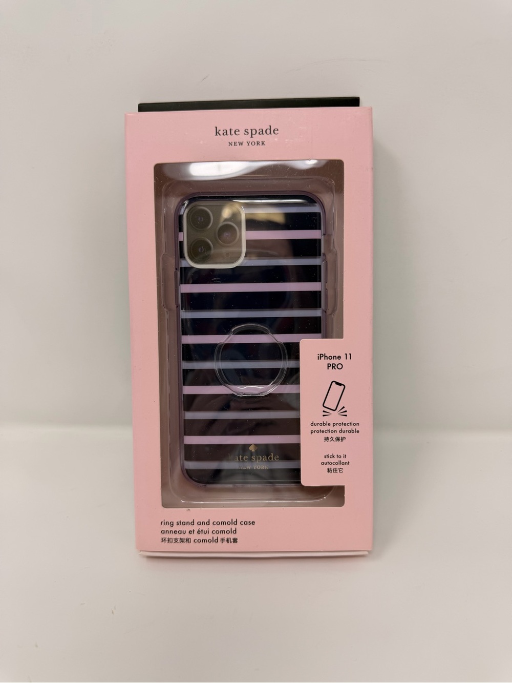 kate spade iPhone 11 - Navy & Pink Stripe